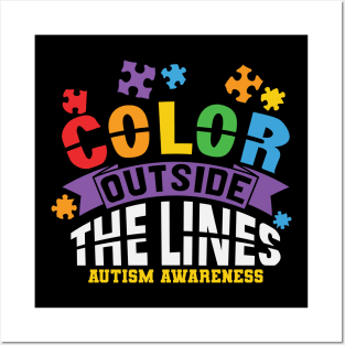 Color Outside The Lines - Autism Awareness Posters and Art